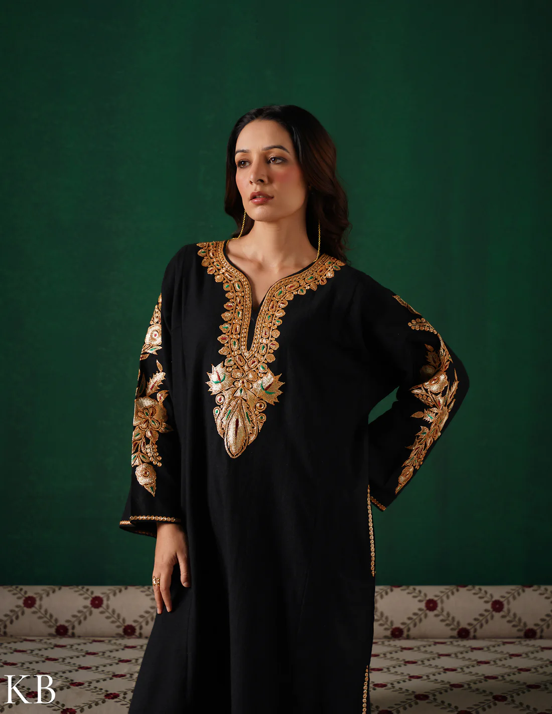 Woman in traditional Indian dress — Kashir Apparels authentic Kashmiri fashion