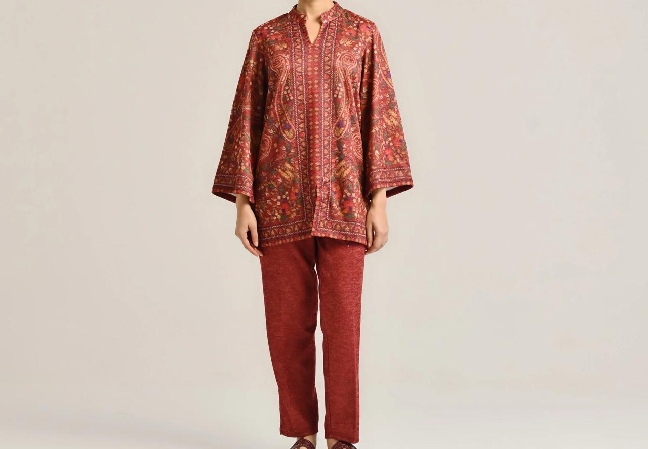 Handcrafted Kani-Print Co-ord Set — authentic Kashmiri Co-ord Set by Kashir Apparels