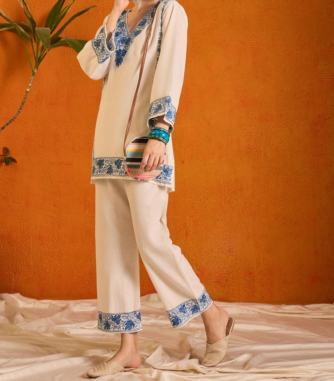 Handcrafted Kashmiri Co-ord Set — authentic Kashmiri Co-ord Set by Kashir Apparels