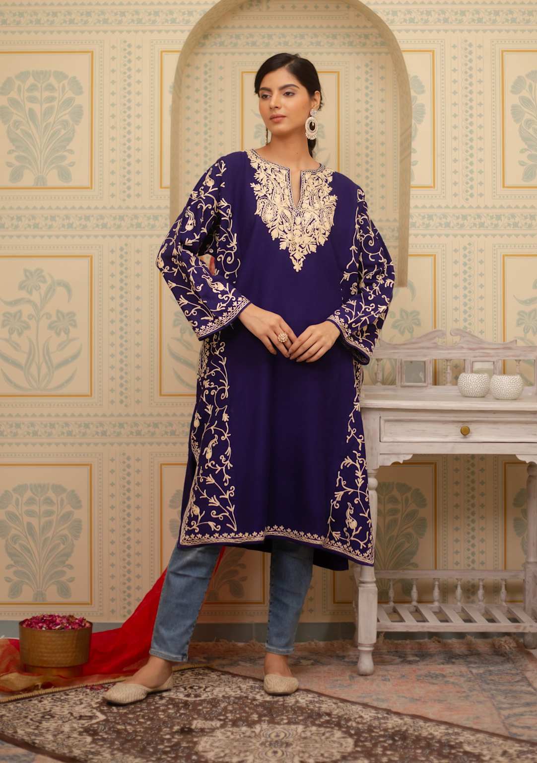 Handcrafted Sozni Embroidered Shawl — authentic Kashmiri Embroidered Shawl by Kashir Apparels